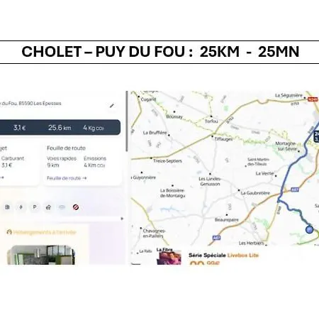 Lägenhet Au Choletais - 50m2 Deco Originale - Hyper Centre - 24 Mn Parc Du Puy Dufou *